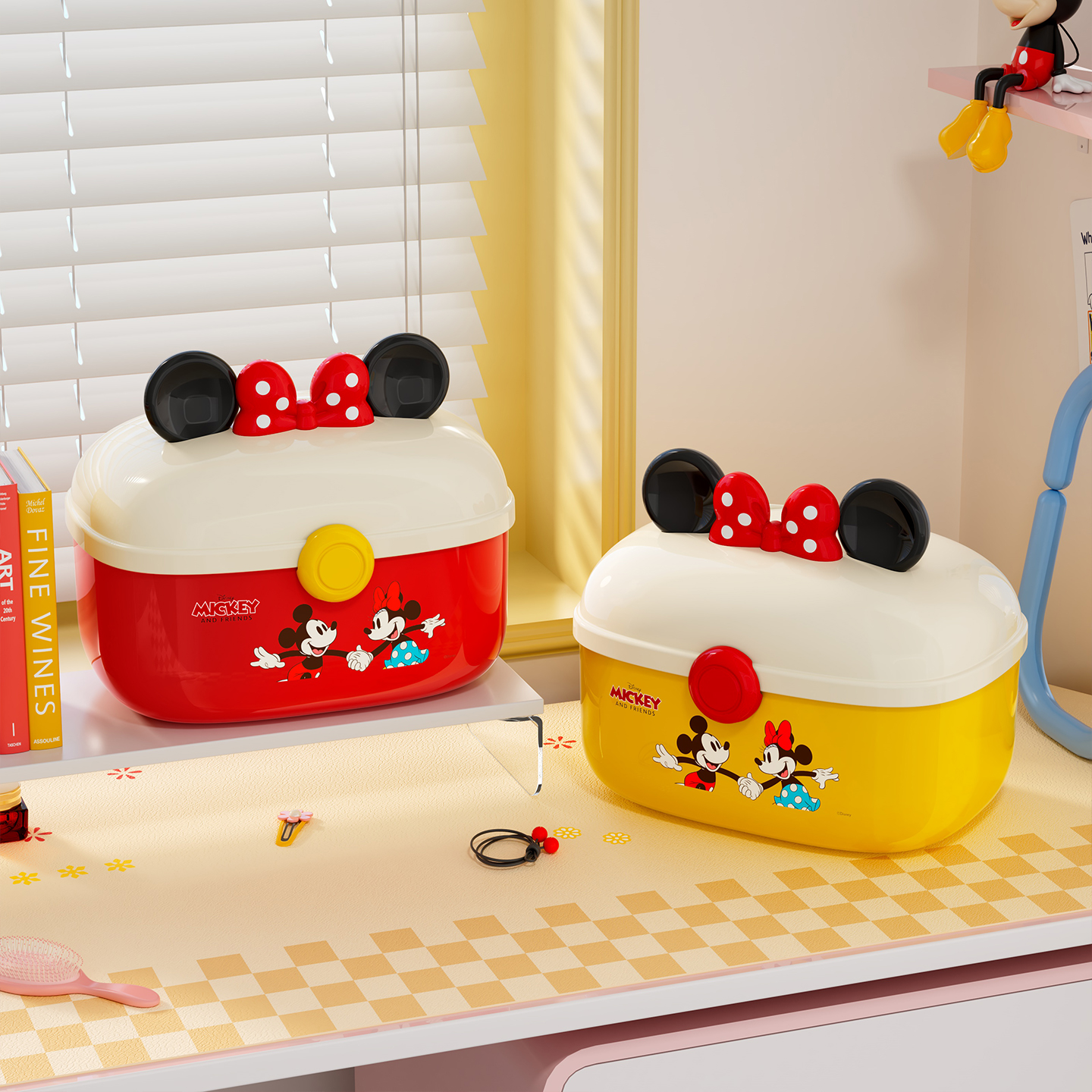 Disney/迪士尼首饰收纳盒发圈梳妆台发饰发夹耳钉项链头绳串药箱