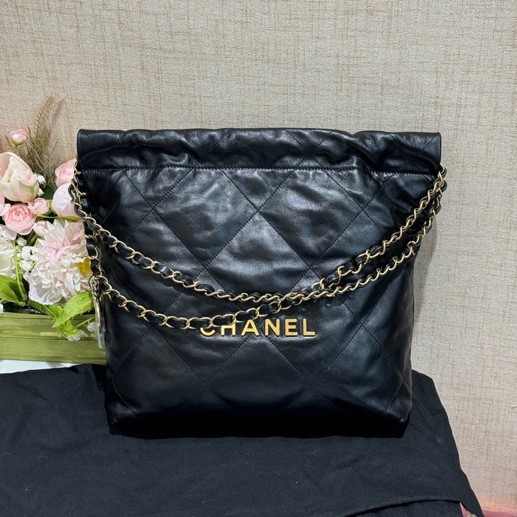99新 Chanel/香奈儿 黑金22bag小号单肩包 芯