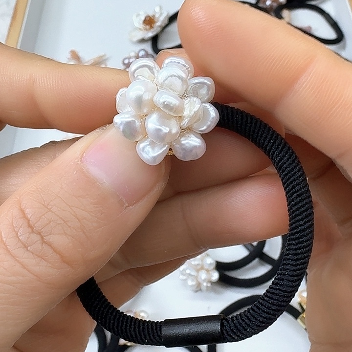 淡水珍珠发饰银S925镶嵌