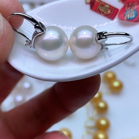 淡水珍珠耳饰银S925镶嵌