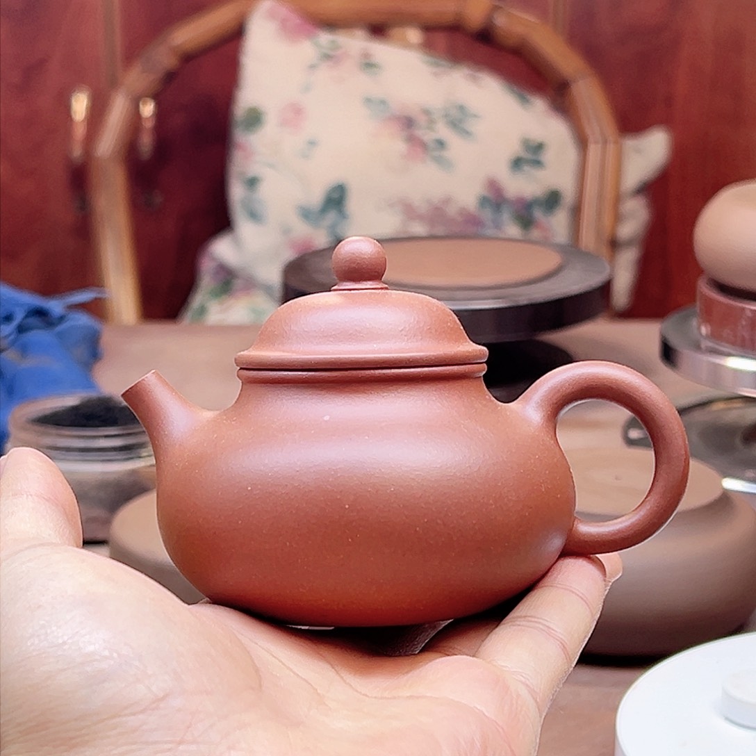 紫砂茶壶半手工容天红皮龙 160cc