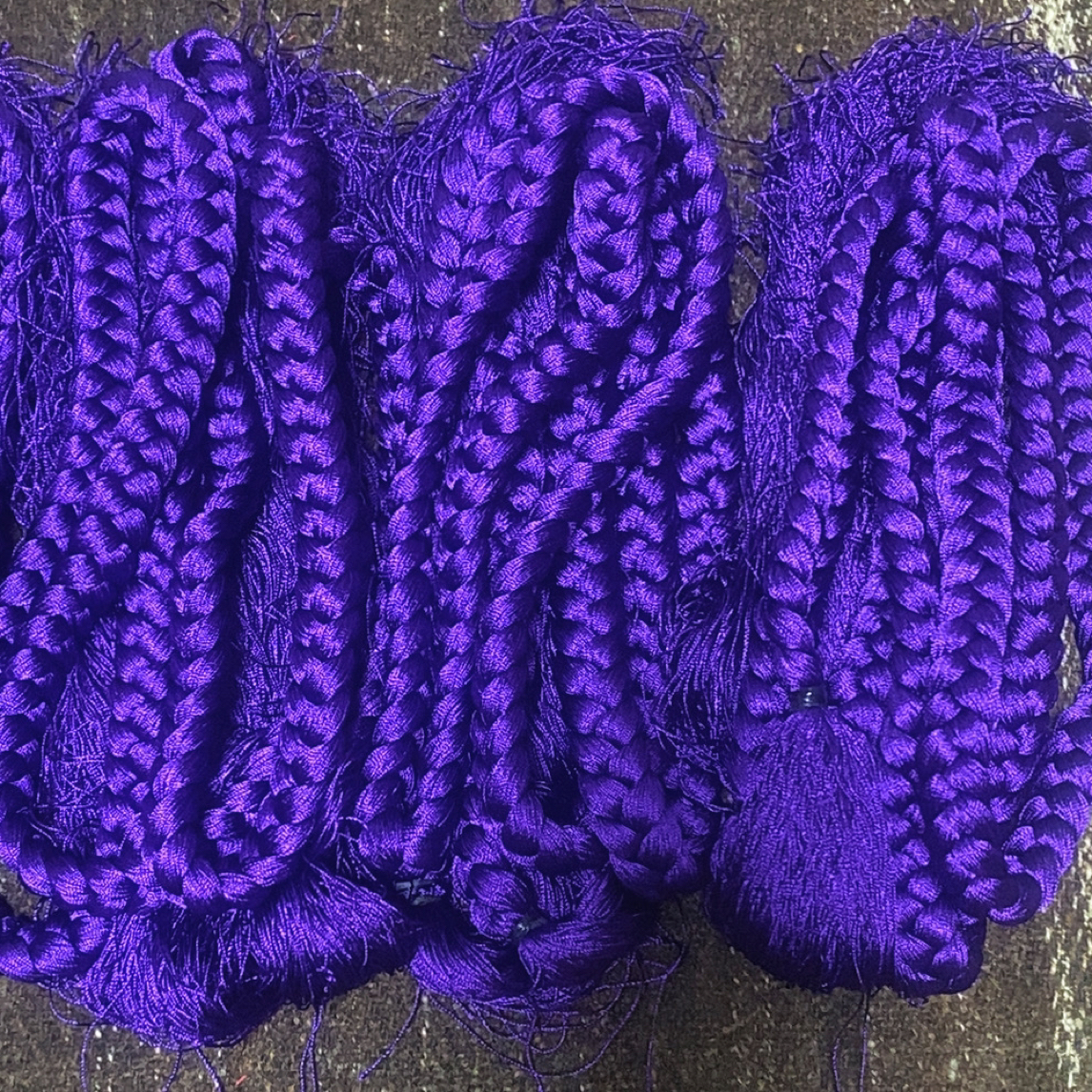 嘉绒头帕精品紫色丝线辫子3米多长不起球不掉色不变形不散开
