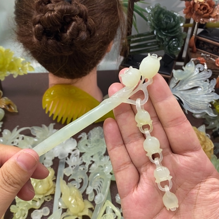 蛇纹石玉发饰未镶嵌