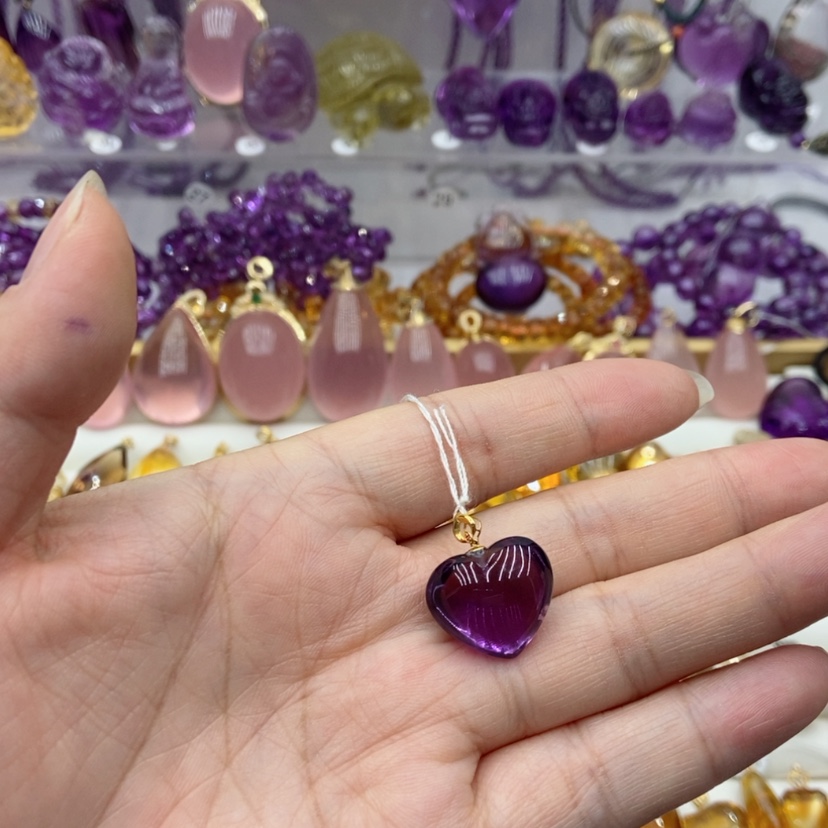 【闪购商品】水晶水晶吊坠18K金镶嵌