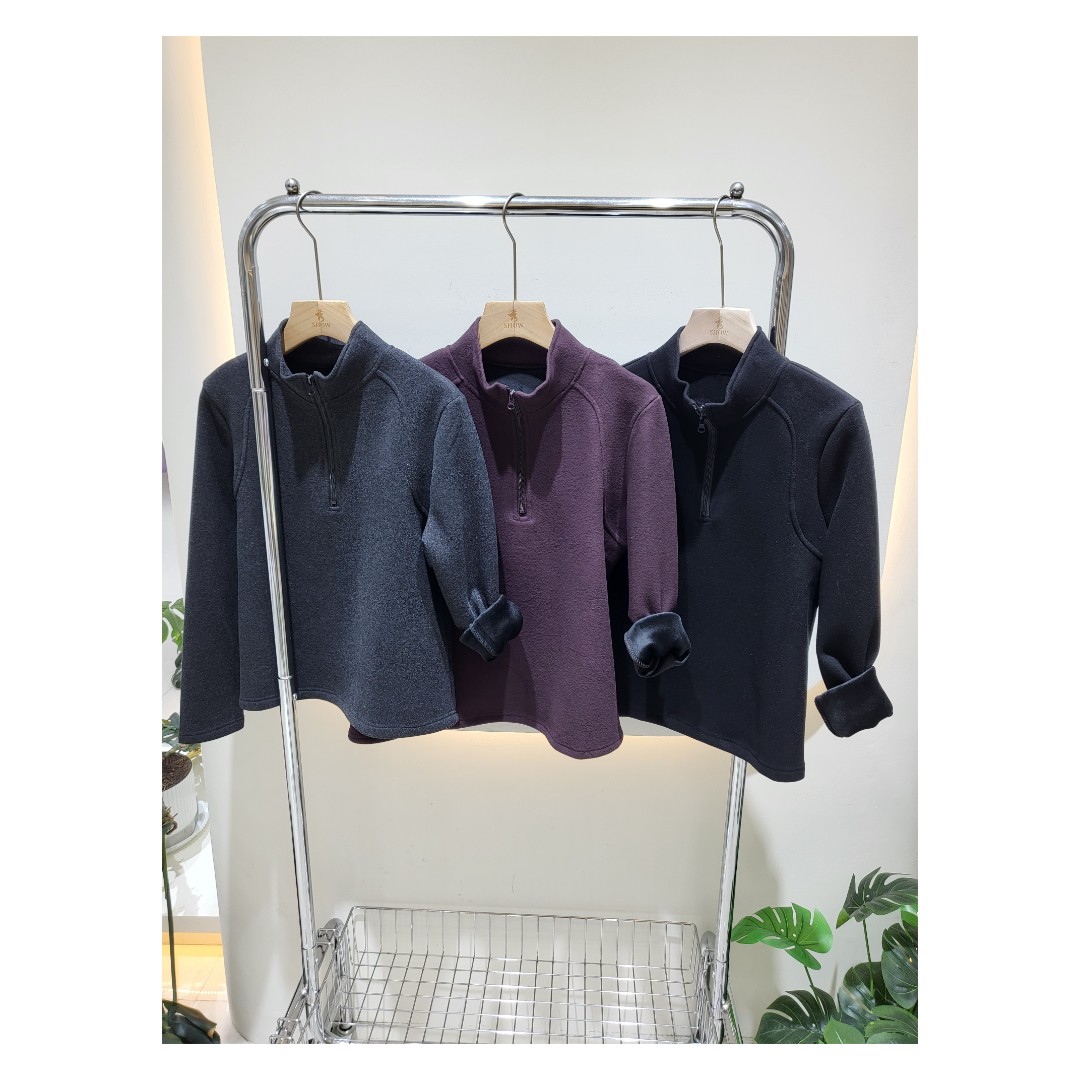 ⭐加绒加厚⭐修身半拉链套头长袖衫