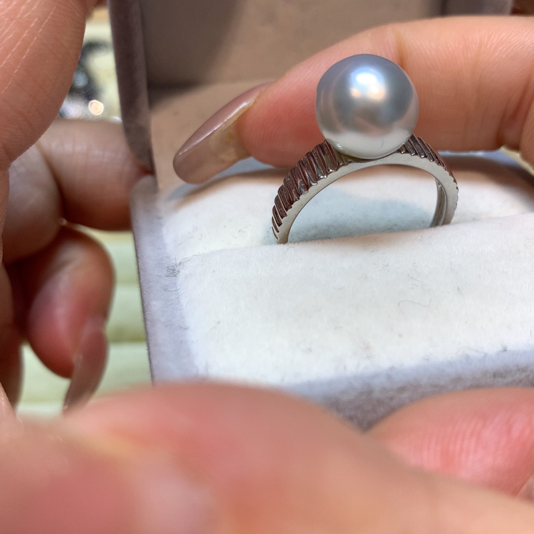 海水珍珠戒指银S925镶嵌