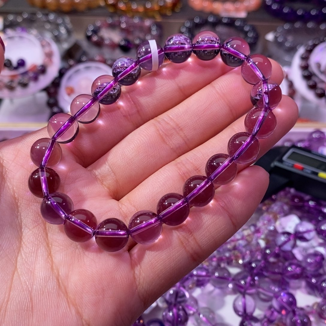 水晶手串未镶嵌紫水晶9+