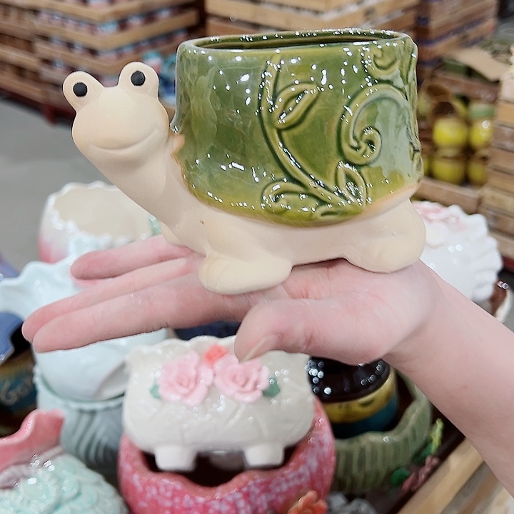 有孔，凑单福利满10元发货陶瓷多肉花盆！