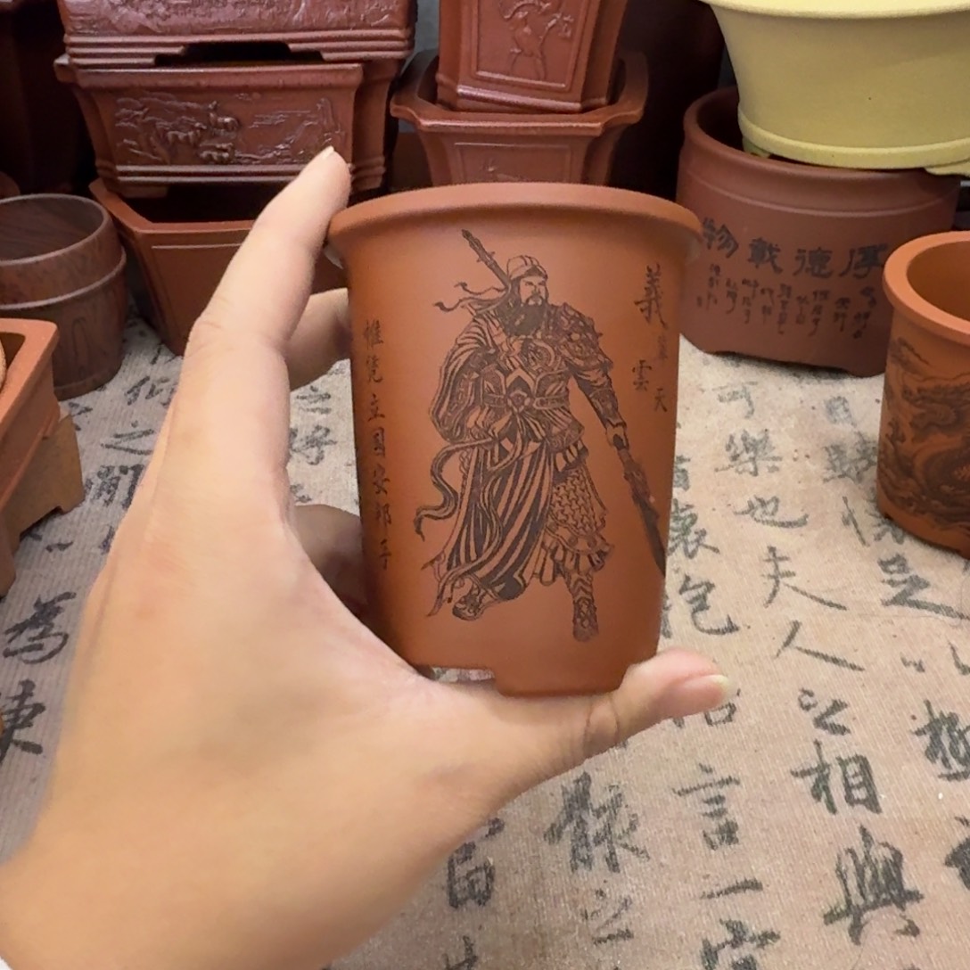 紫砂花盆宜兴紫砂正品6.5x9