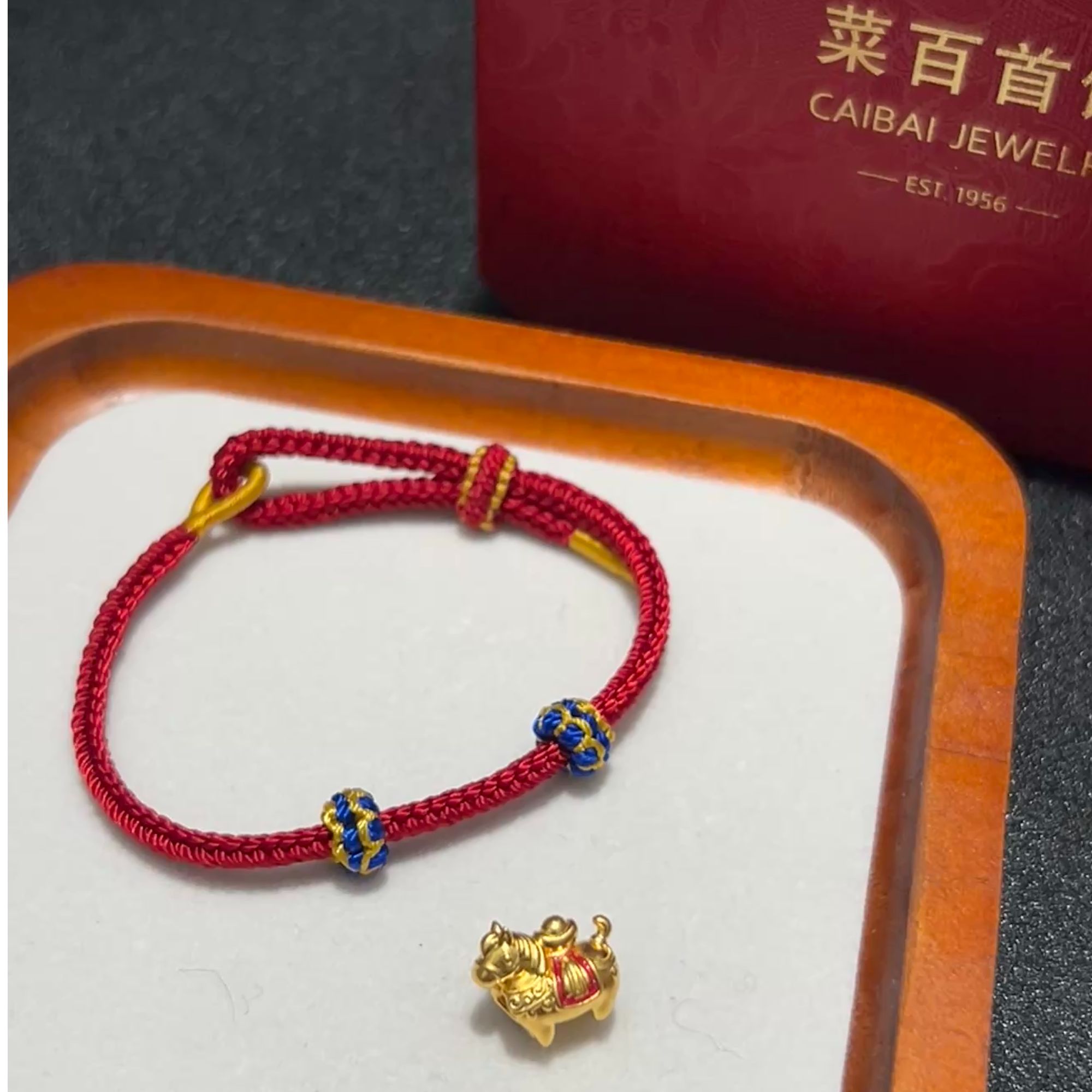 CBAI/菜百YJW足金饰品 马年转运珠配饰