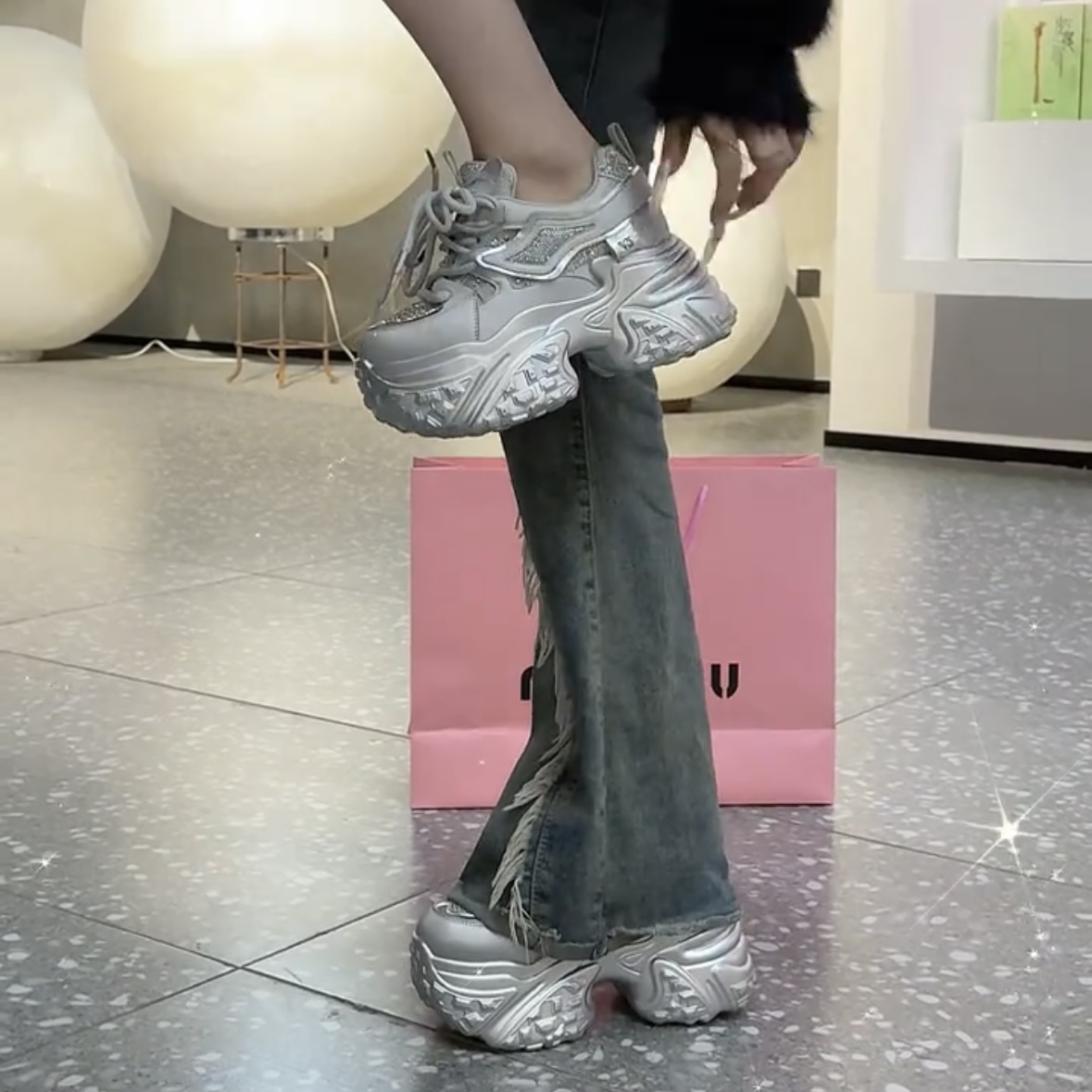 【现货+运费险】老爹鞋厚底增高女秋冬爆款百搭皮面休闲运动加绒