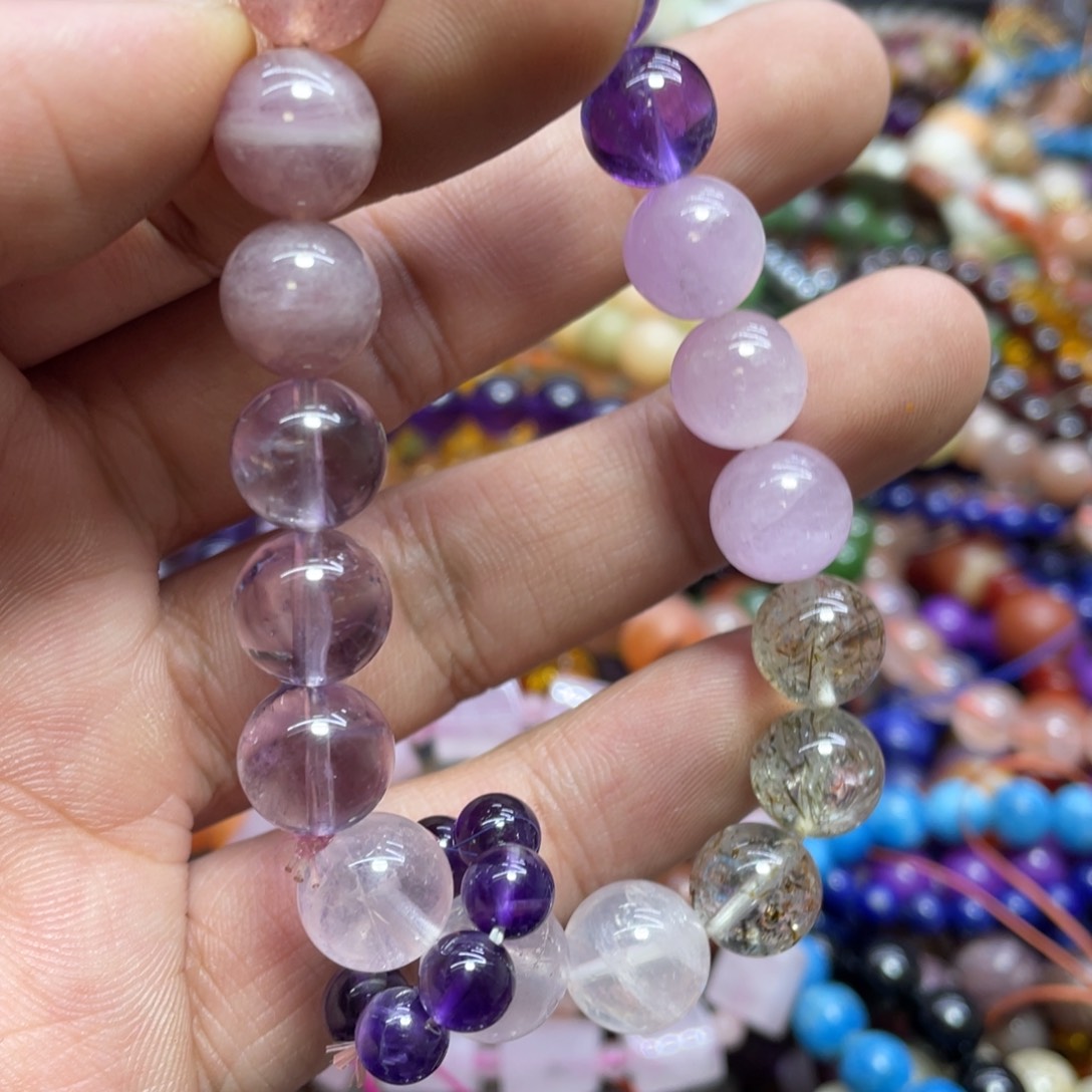 紫晶颈饰银S800镀金镶嵌