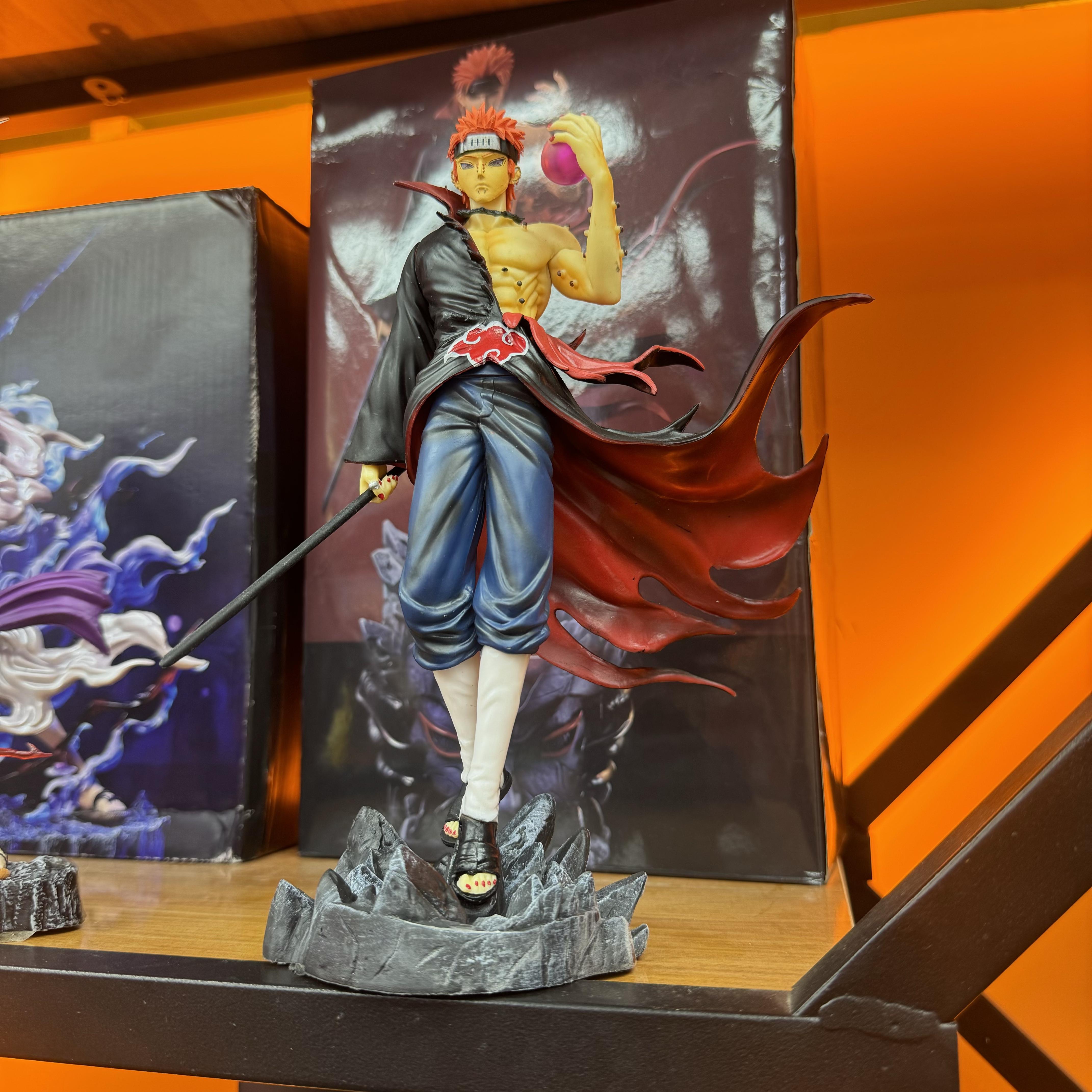 精品 现货 火影忍者 高约25cm 战损佩恩+底座+黑棒 手办雕像