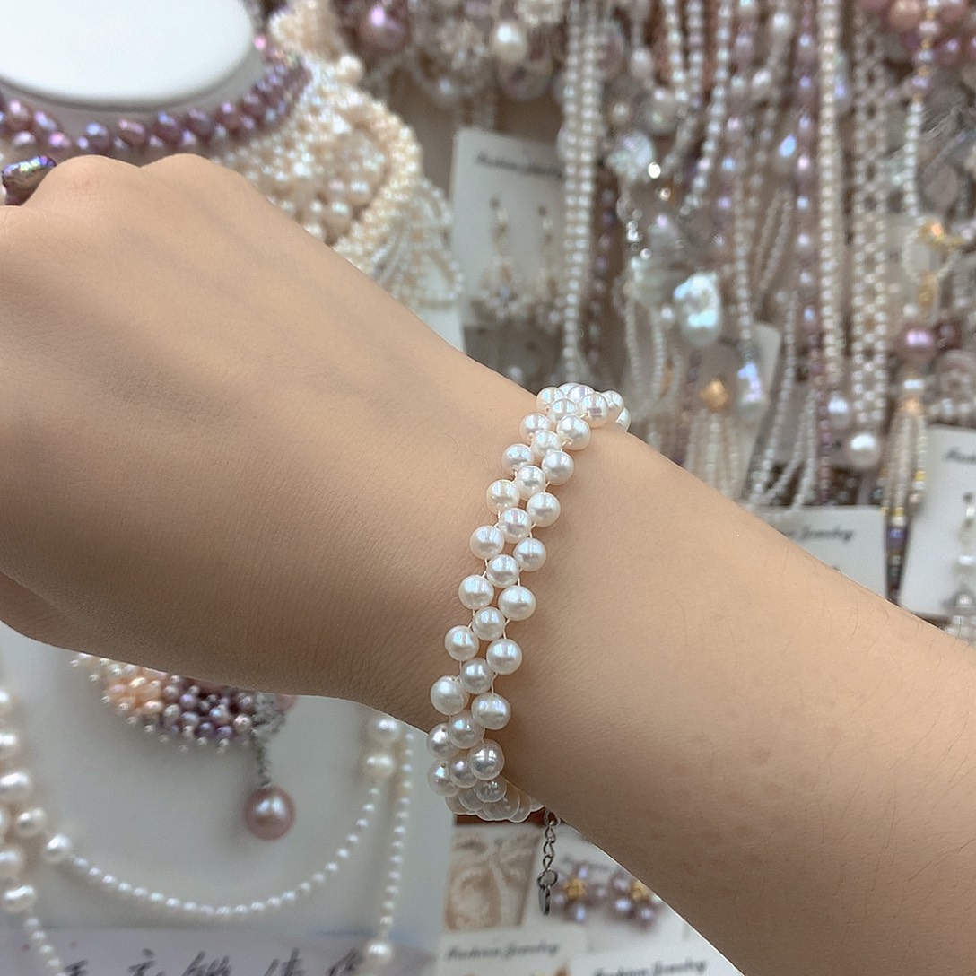 淡水珍珠耳饰银S925镶嵌