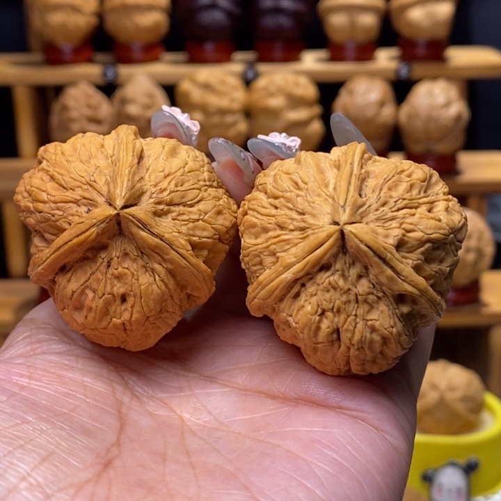 江***串文玩核桃把件木鱼三棱2号41尺