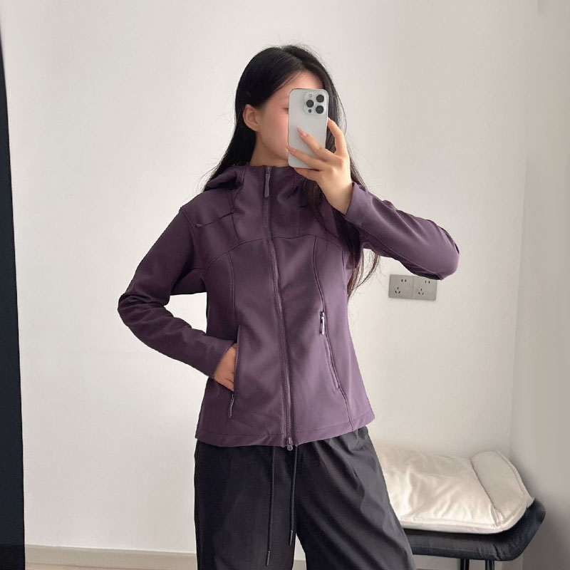 【乐 石 软壳冲锋衣】内里加绒 防风防水 保暖运动连帽瑜伽外套5071