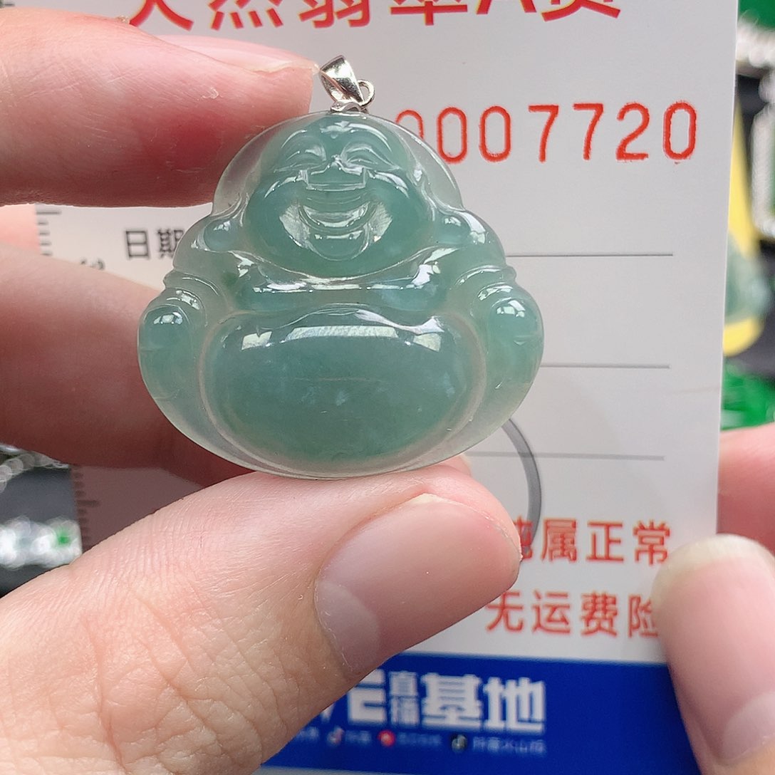 翡翠吊坠(不含链)银S925镶嵌