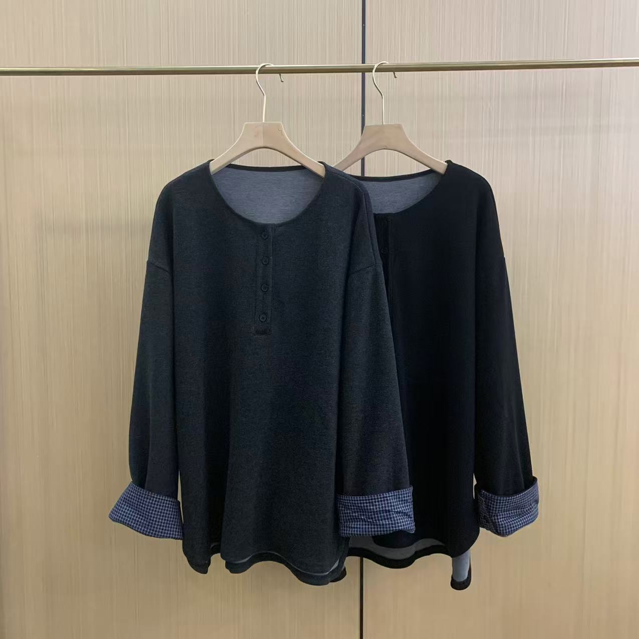 2025早秋大码新款T恤女韩系宽松慵懒风卫衣休闲修身显瘦上衣