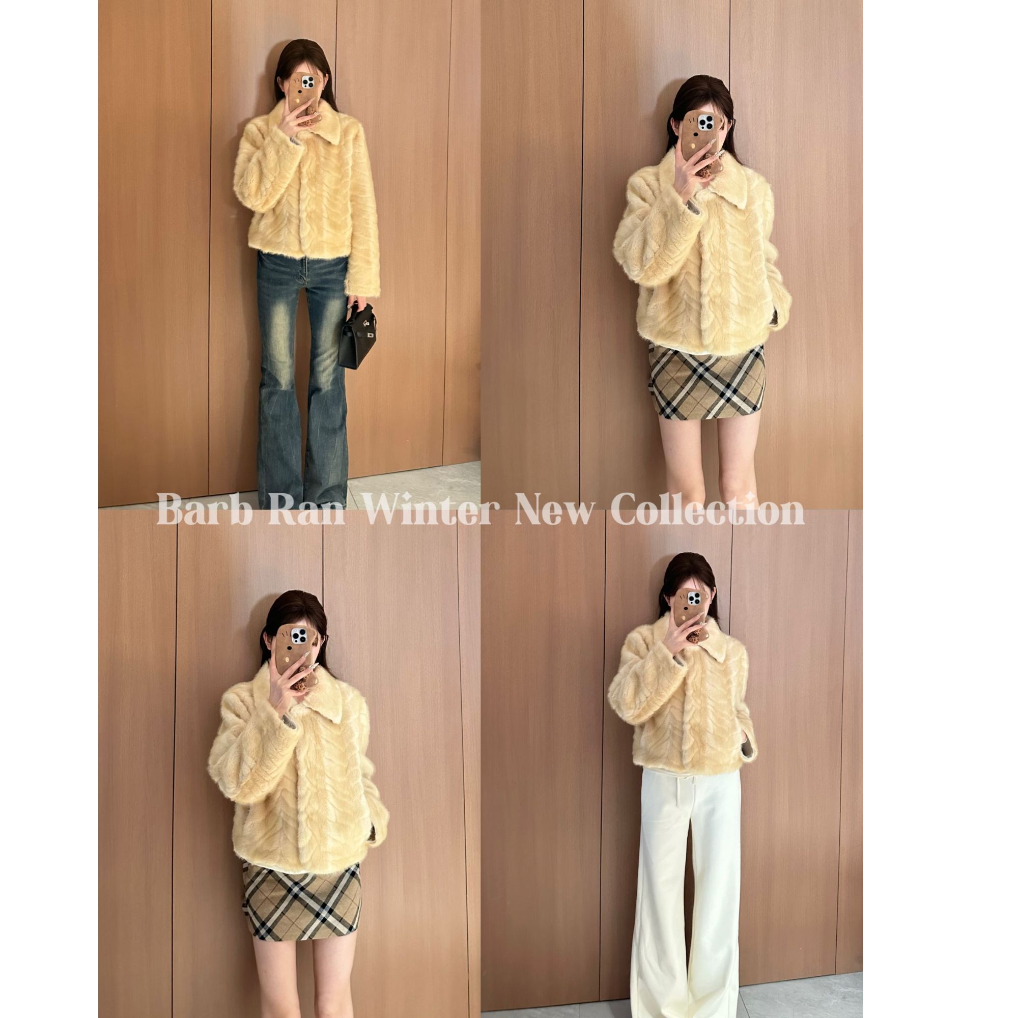 韩系高级感金叶貂环保仿皮草外套女25冬季新款皮毛一体保暖上衣