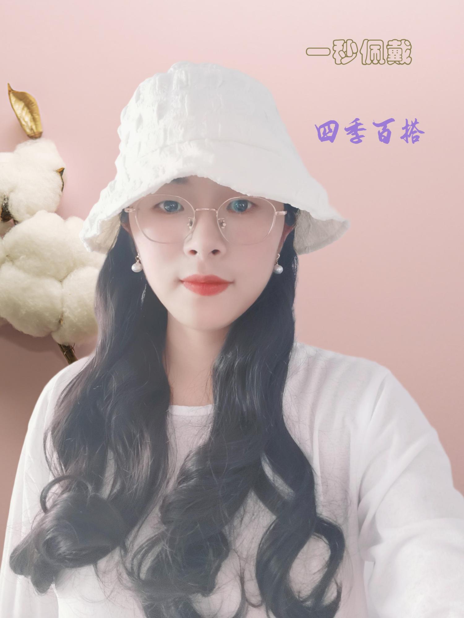 假发长头发帽子一体百搭风帽子盆帽夏季时尚渔夫帽遮阳帽