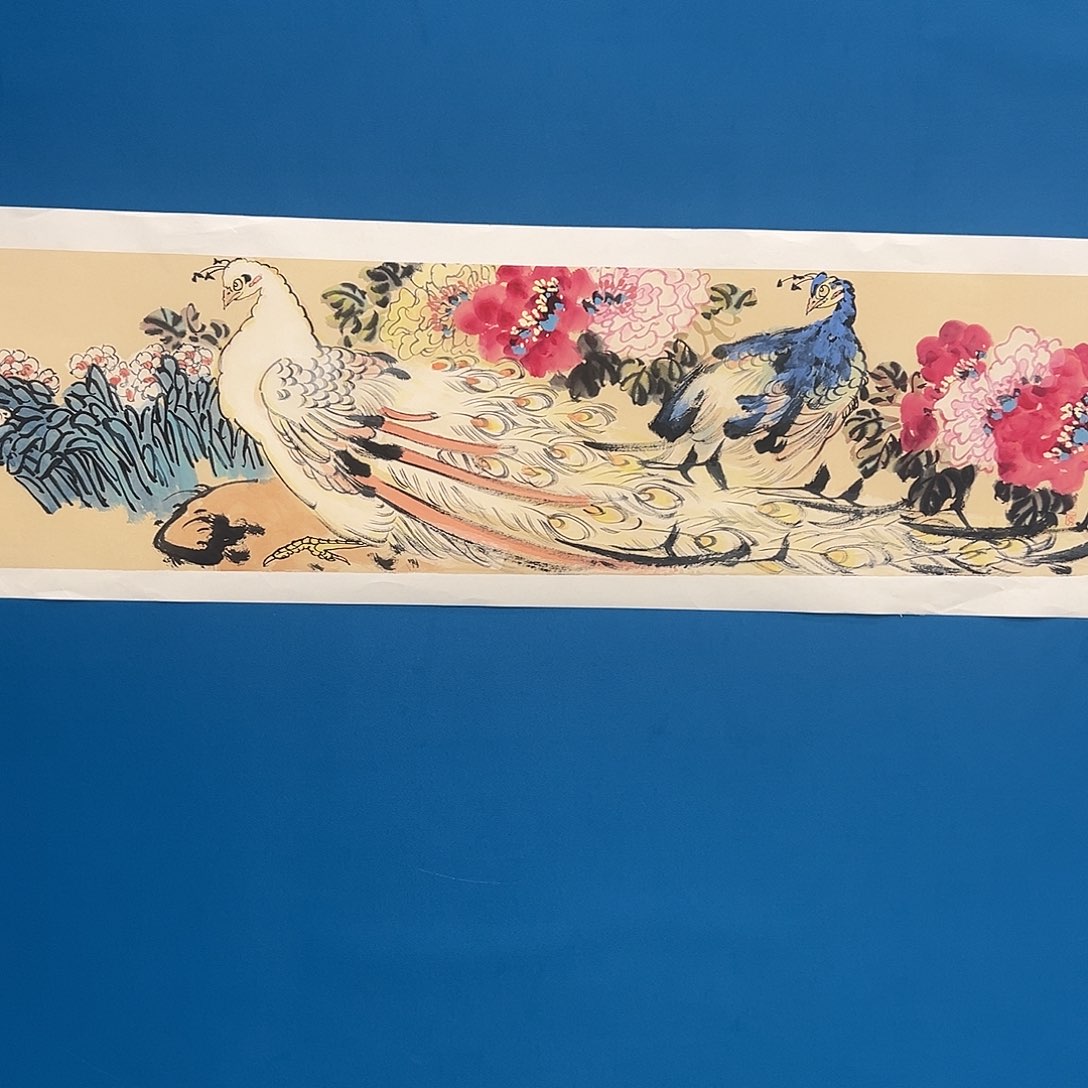 国画栾长征国画作品带授权带合影