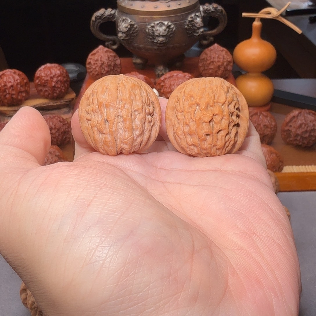 文玩核桃把件35尺寸甲骨文