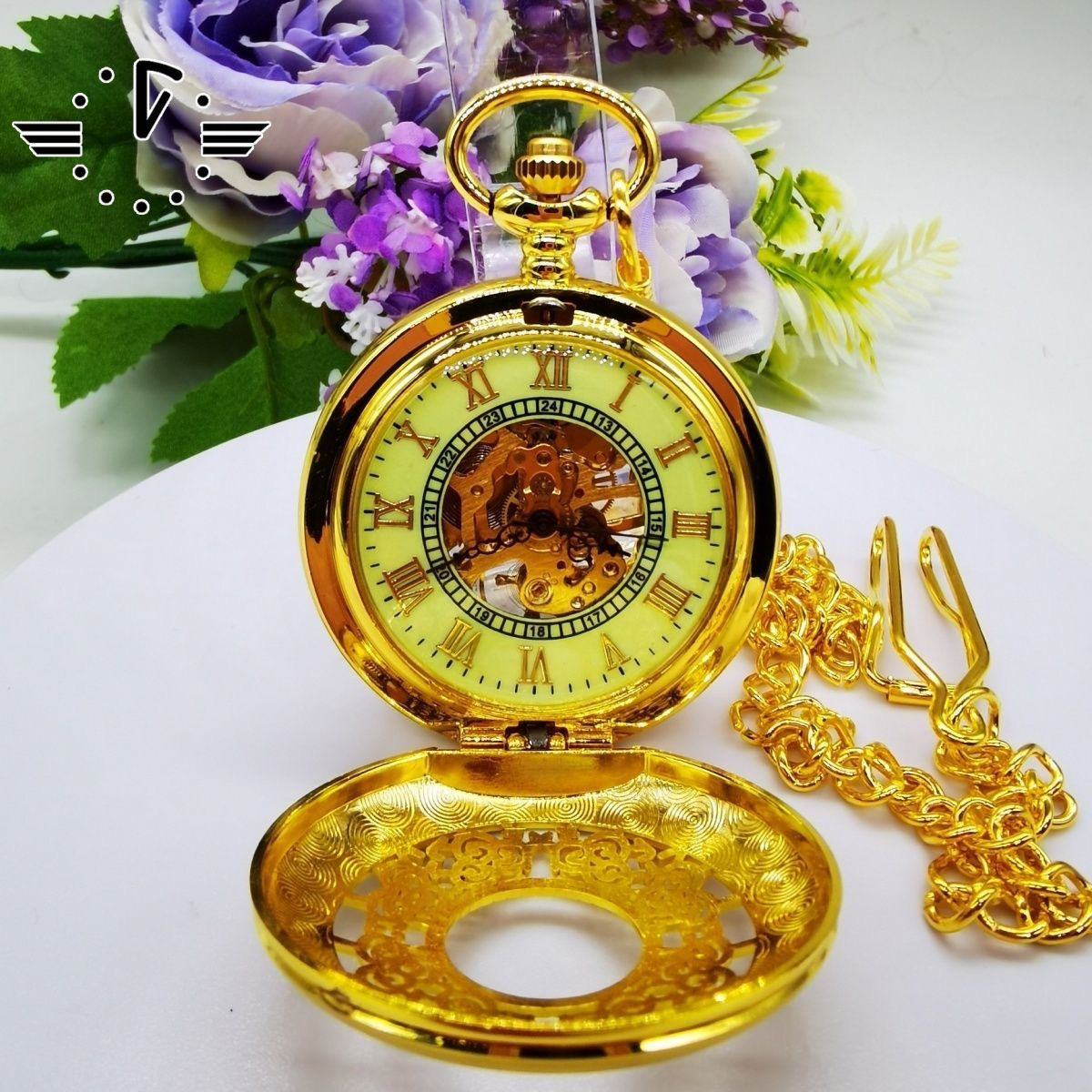 复古翻盖雕花镂空机械怀表，以直播间为准