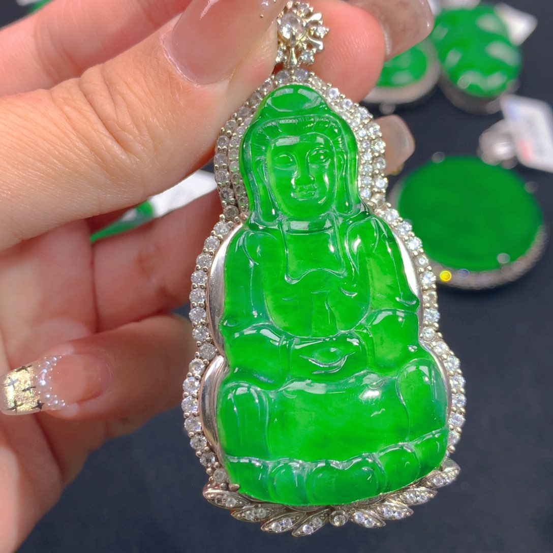 翡翠颈饰银S925镶嵌1111111111