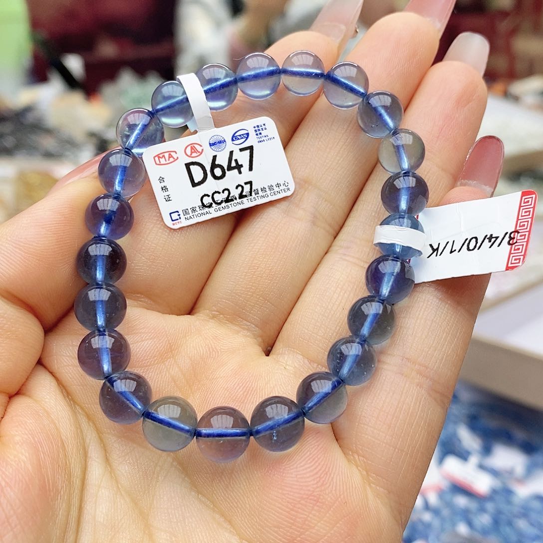 合成（培育）海蓝宝石未镶嵌晨**荷D647海蓝宝8m