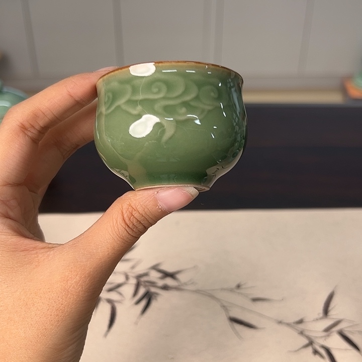 龙泉云间青瓷小米茶器