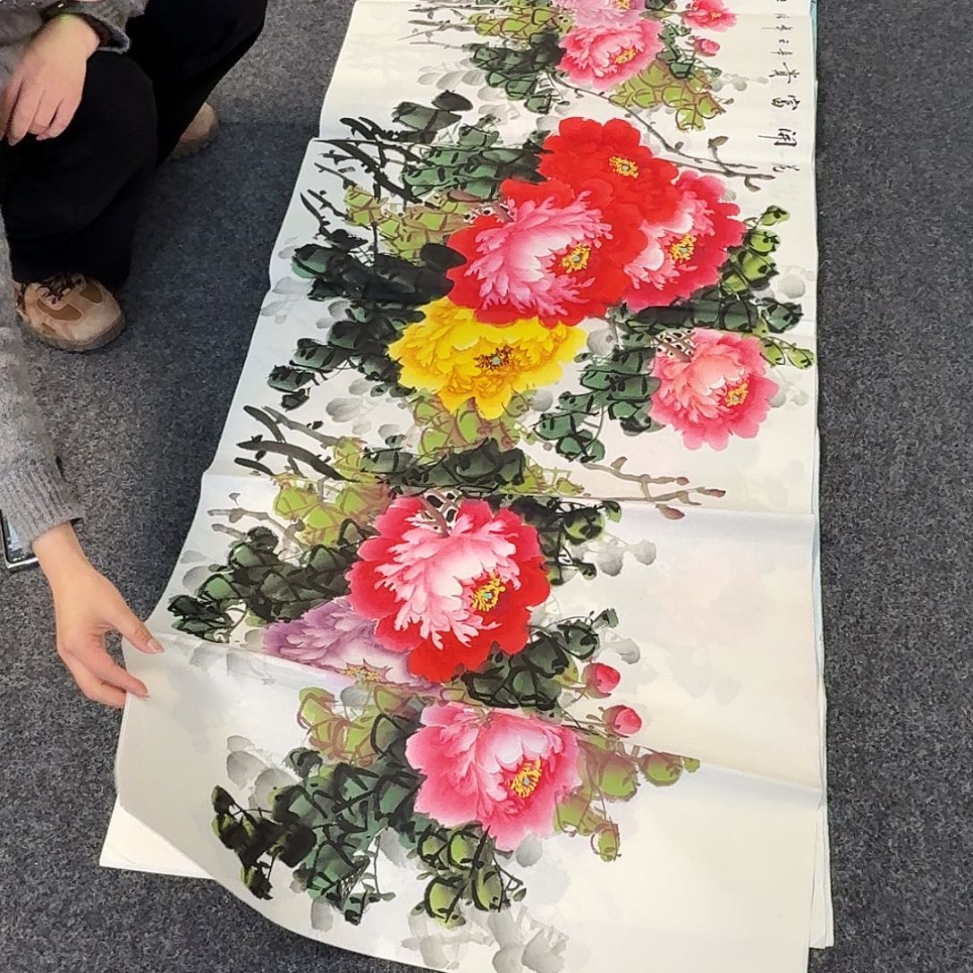 纯手绘国画作品好看小六尺