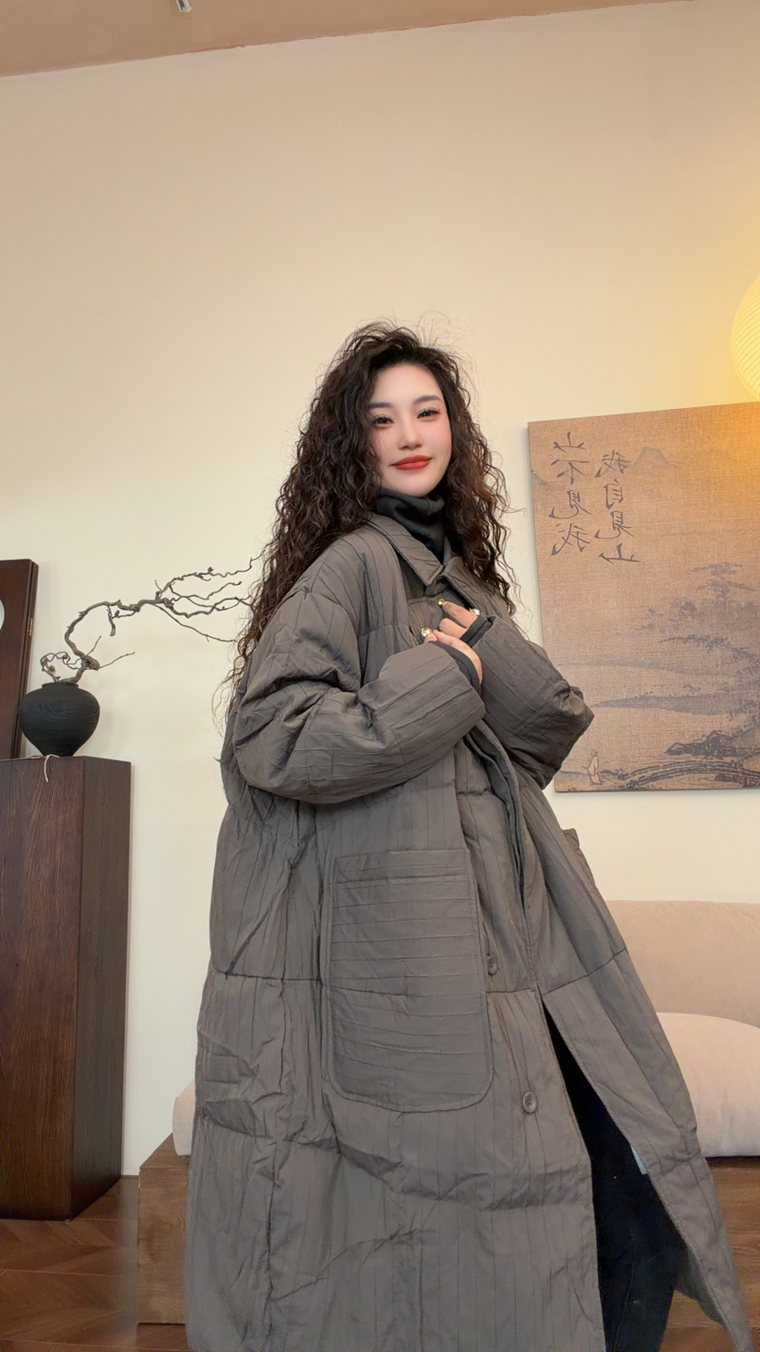 museguhui/木色古汇2556#宽松气质休闲时尚百搭长款厚款羽绒服