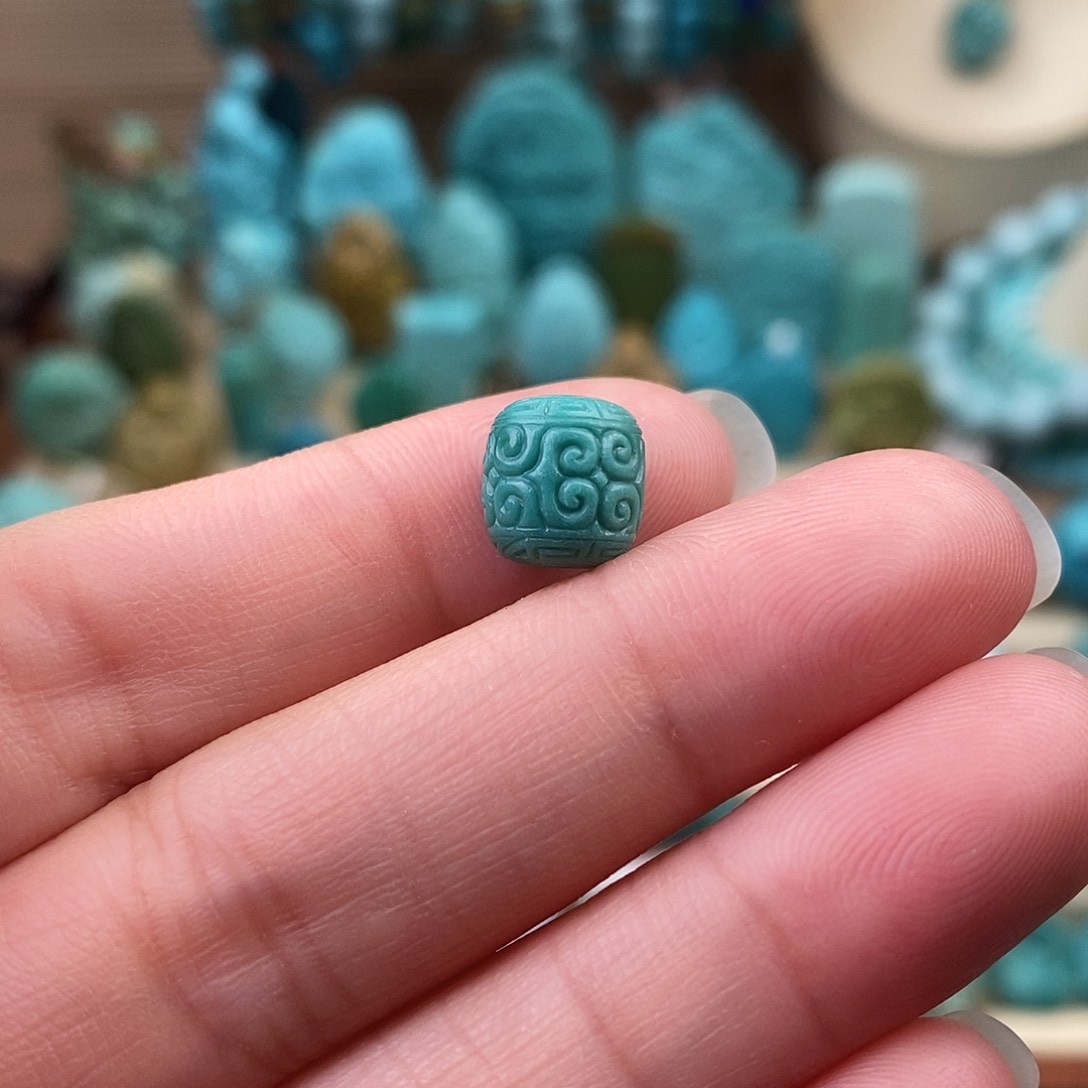 未镶嵌绿松石珠宝奇石8.5*9