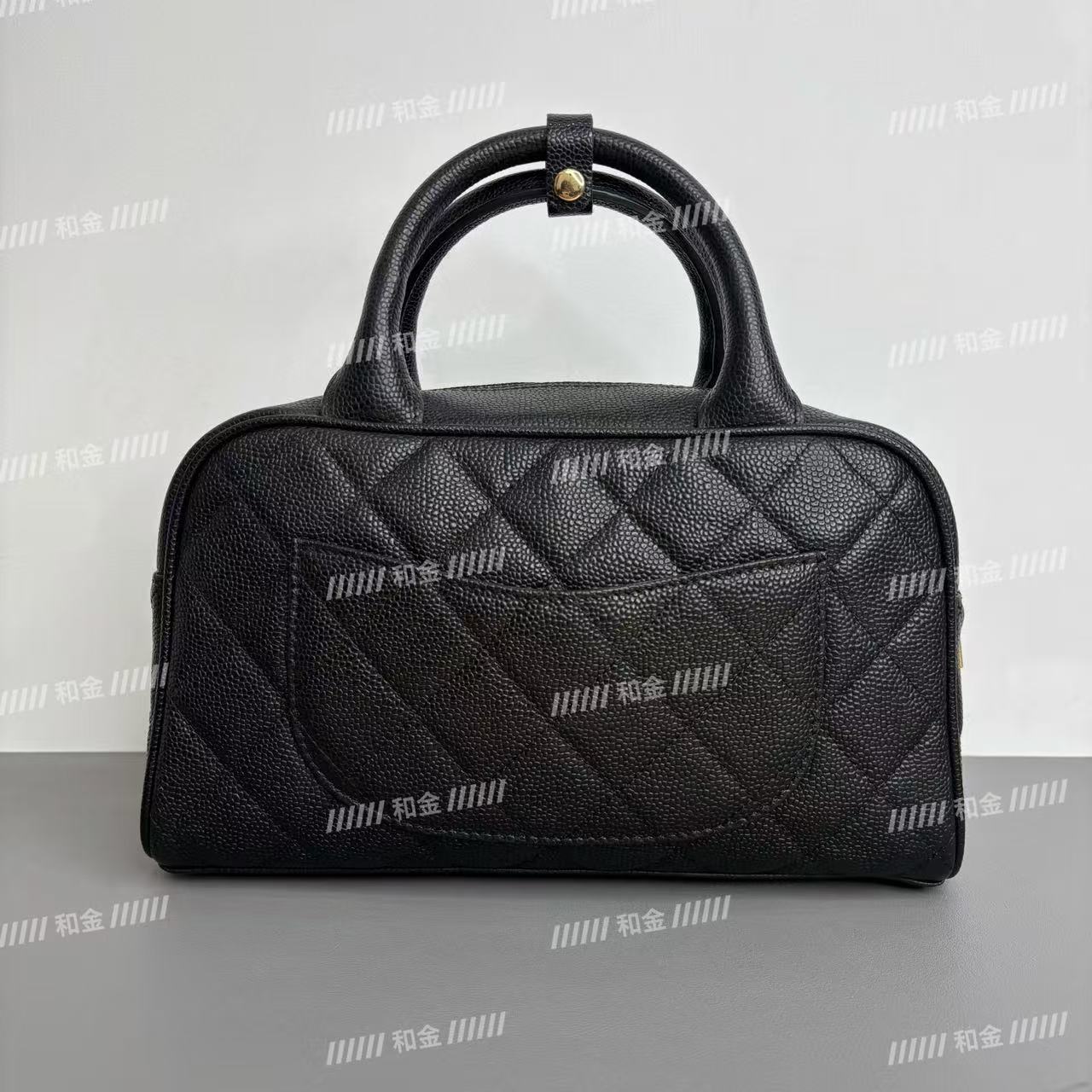 SY新款手工定制复古菱格纹简约手提包&保龄球