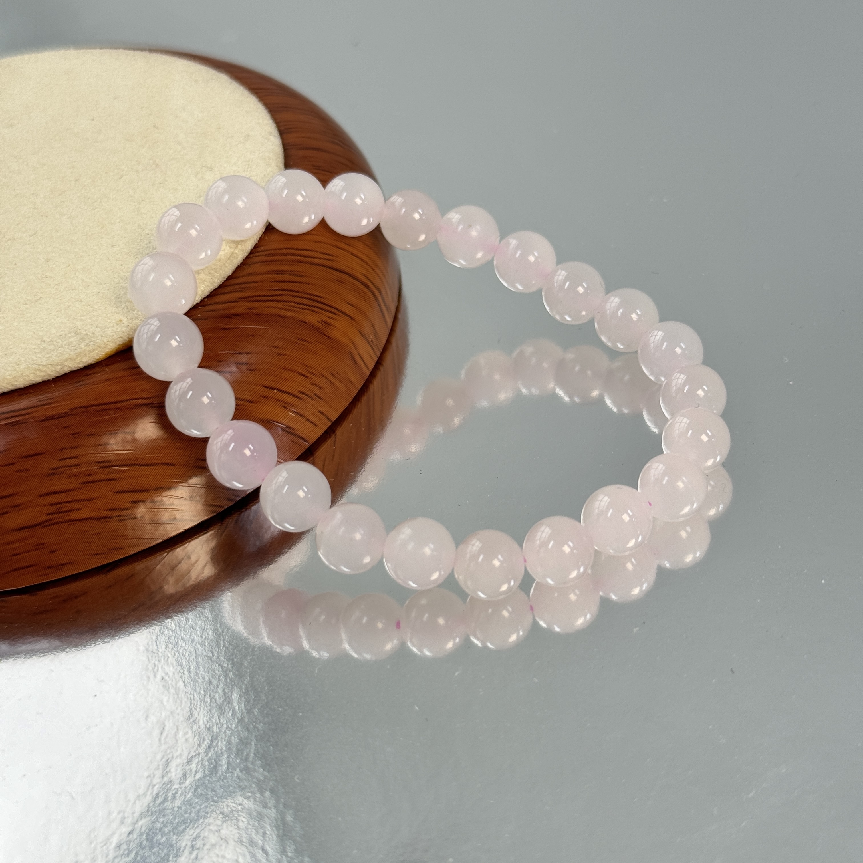 【真石·桃花粉】和田玉藕粉手串8mm ZSA118GHJ002