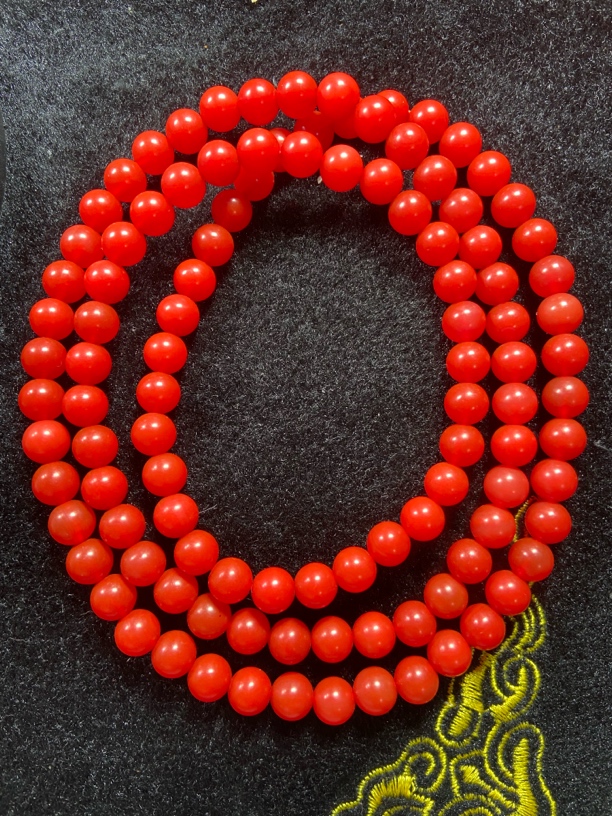 珠宝玉石-天然哑光卡8mm毛衣链