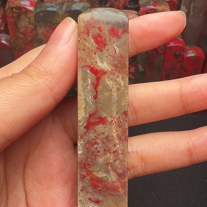 昌化石印石柳*精品昌化鸡血石