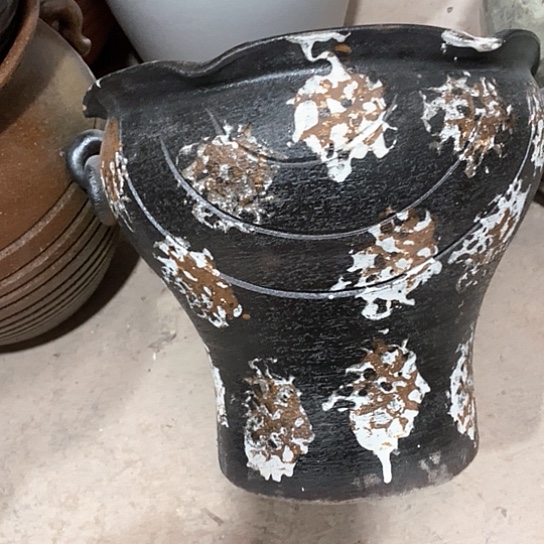 紫砂花盆口32高度27黑色