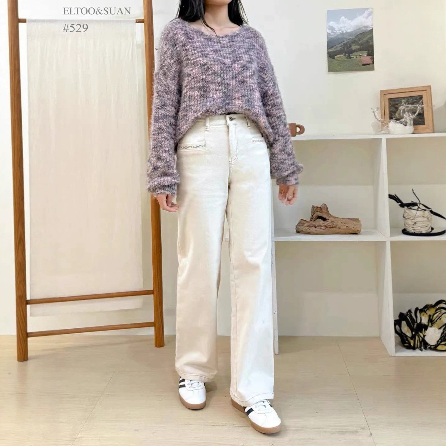 【ANYONE】福福NO退换 韩国东大门冬季加绒高腰直筒休闲裤