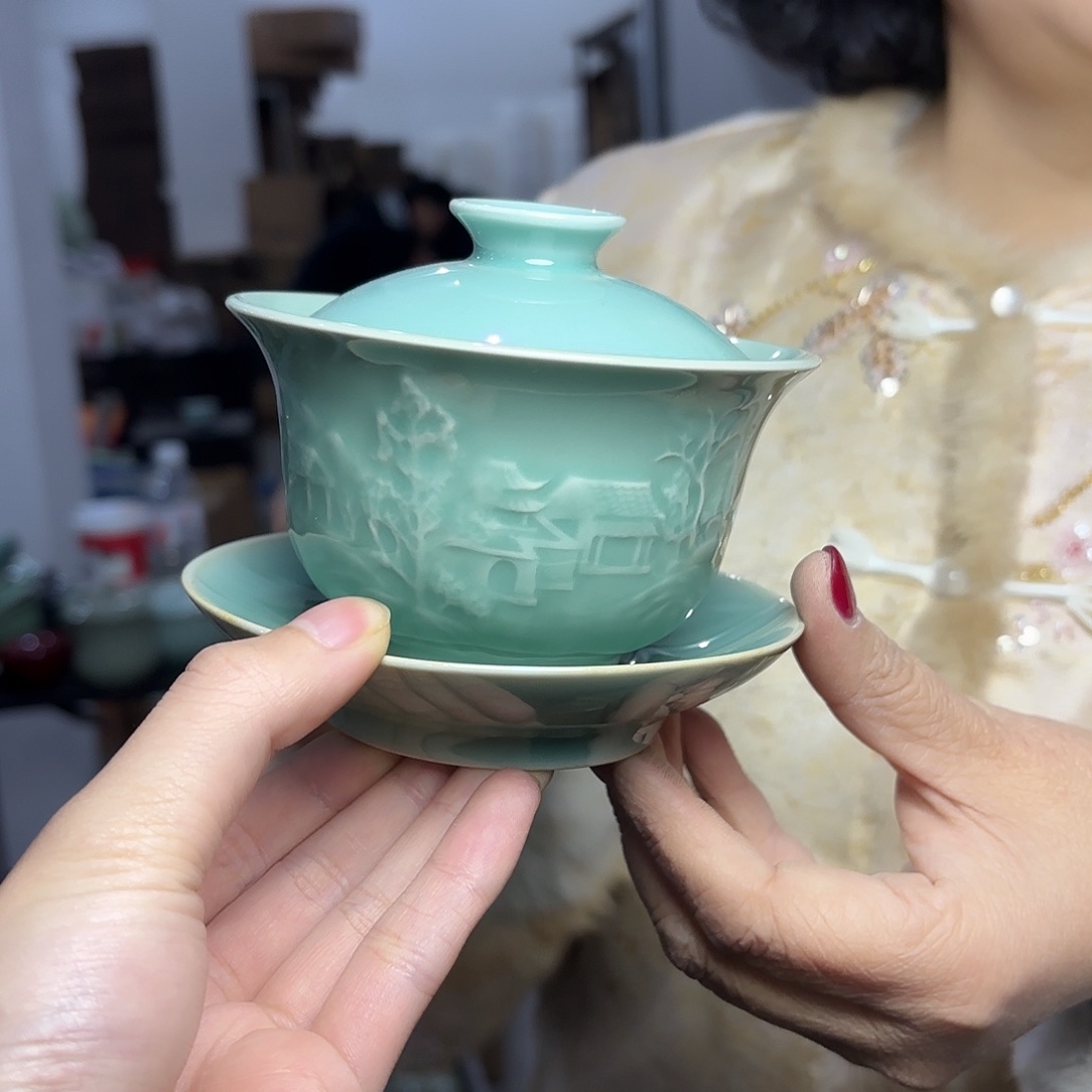 龙泉云间青瓷小米茶器