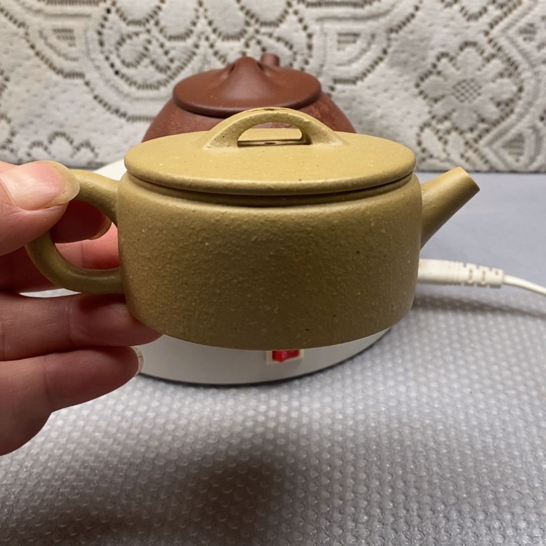 紫砂茶壶梨皮绿泥