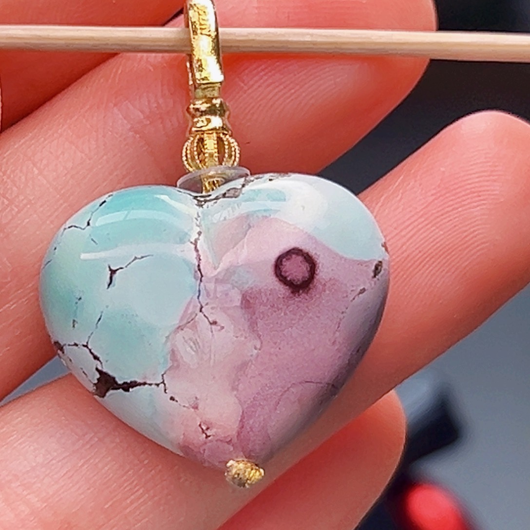 绿松石珠宝奇石18K金镶嵌