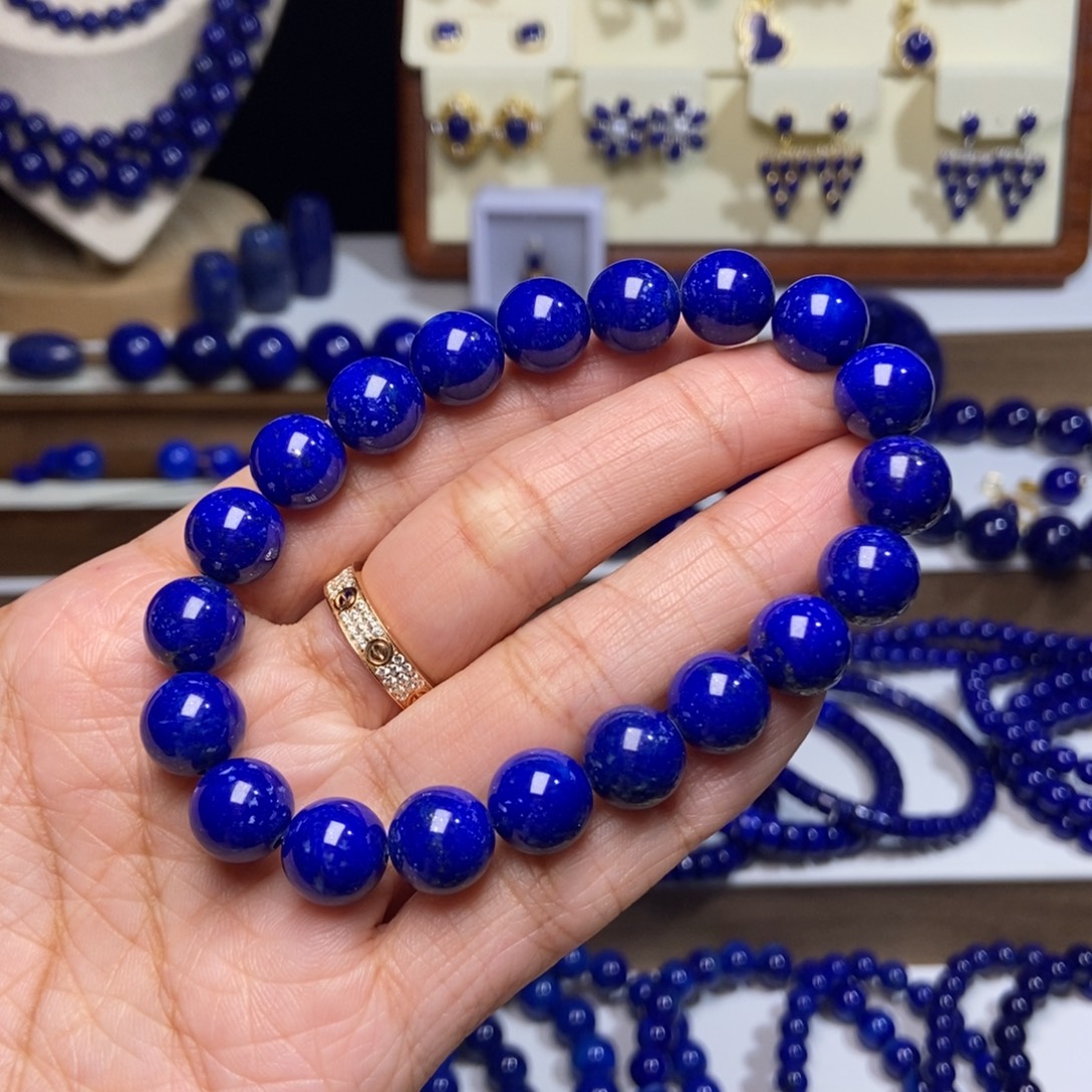 青金石未镶嵌10mm单圈手串