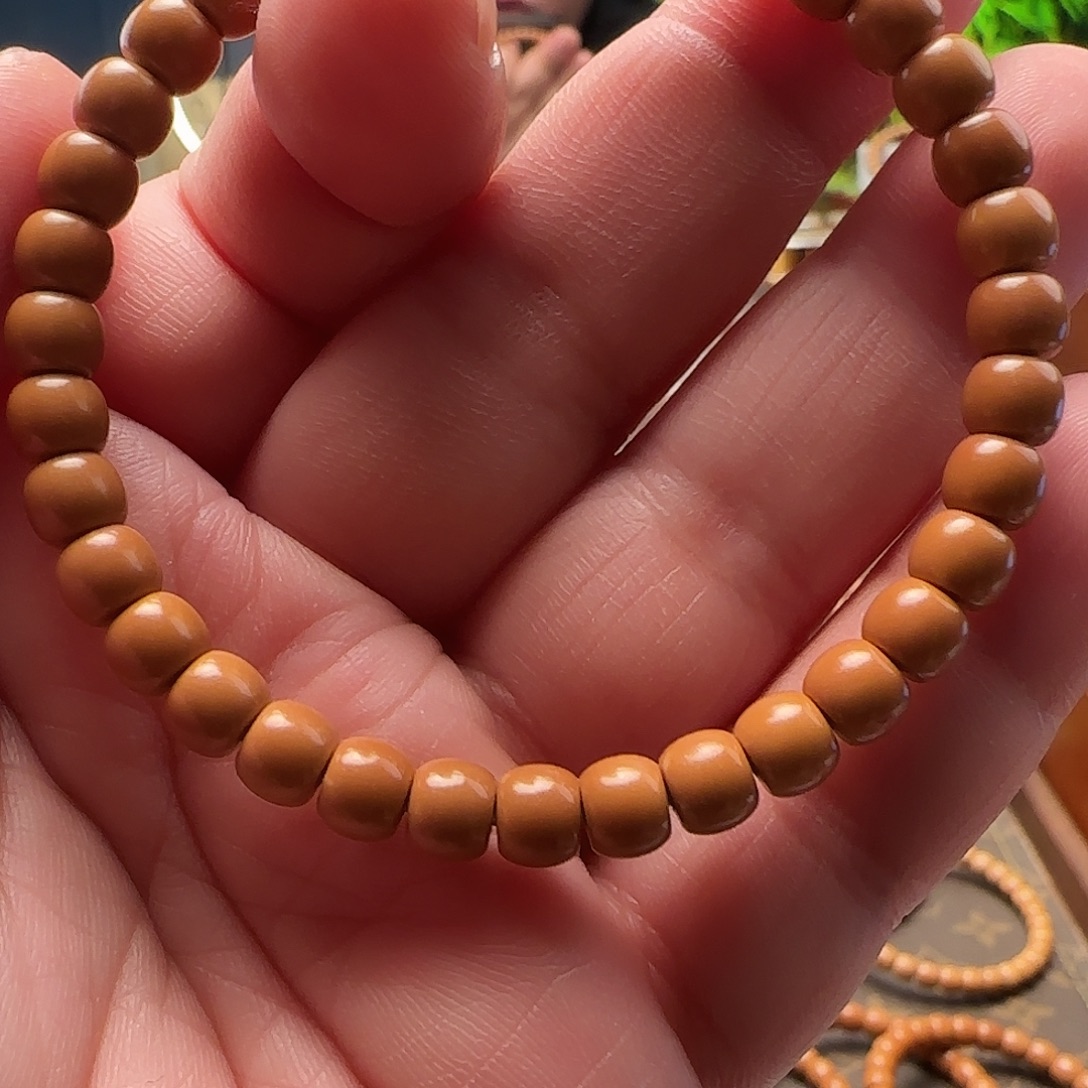 透***凉手串橄榄核毕业老挝核尖单圈6.2mm