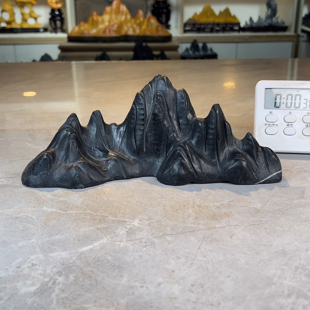 陶灵璧石手工雕刻奇石摆件