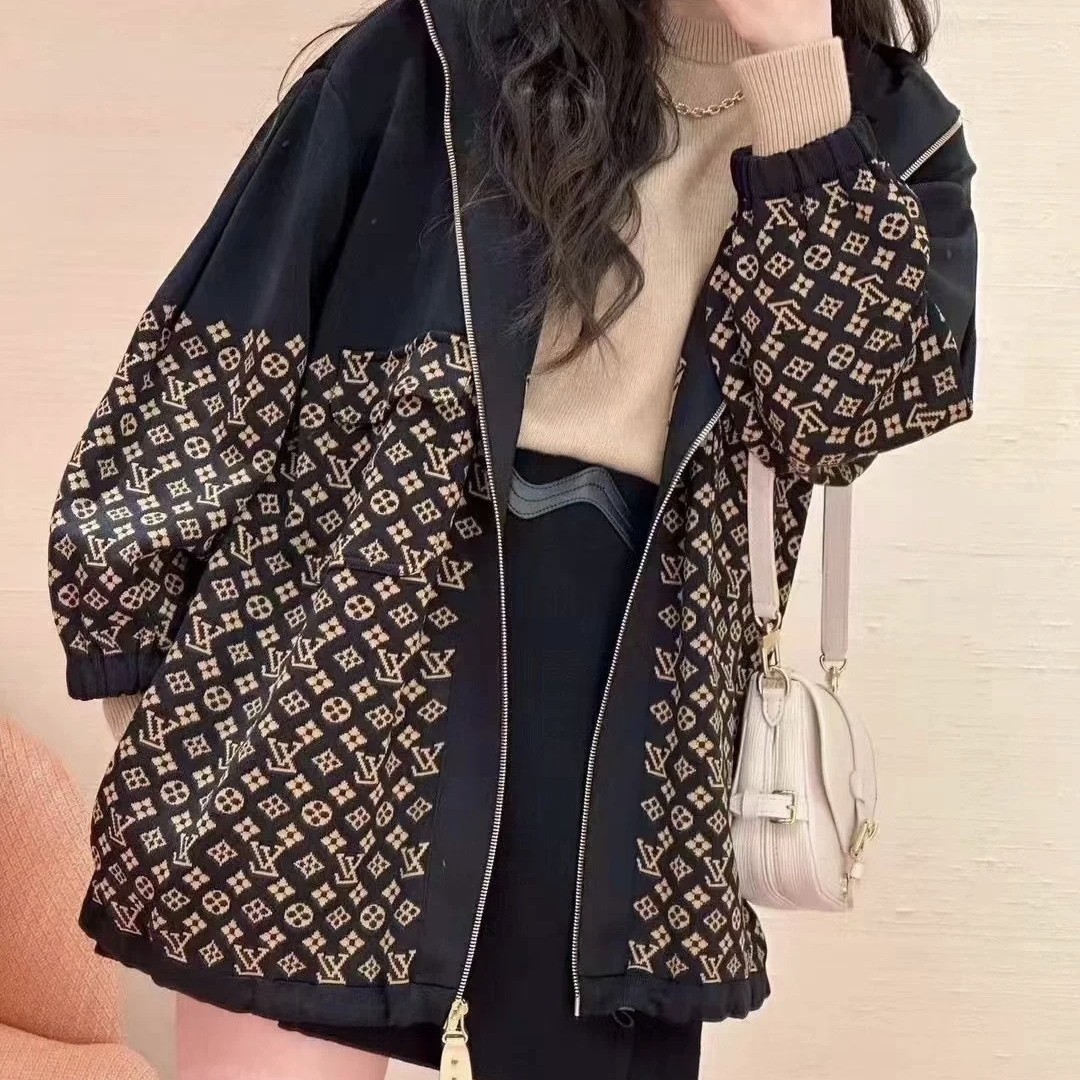 99新 LouisVuitton/路易威登 黑黄撞色老花宽松外套 S码 GM004362