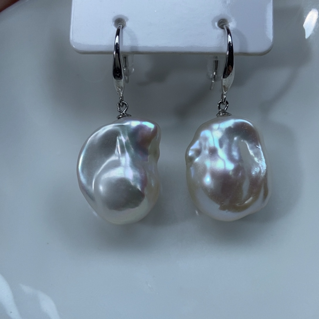 淡水珍珠耳环银S925镶嵌特价059