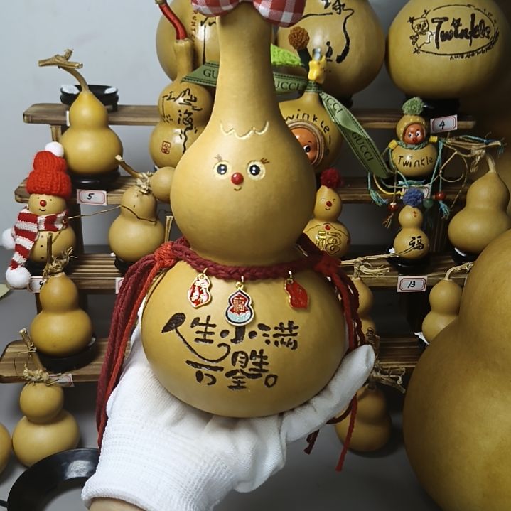 葫芦手工制作福禄摆件送底座