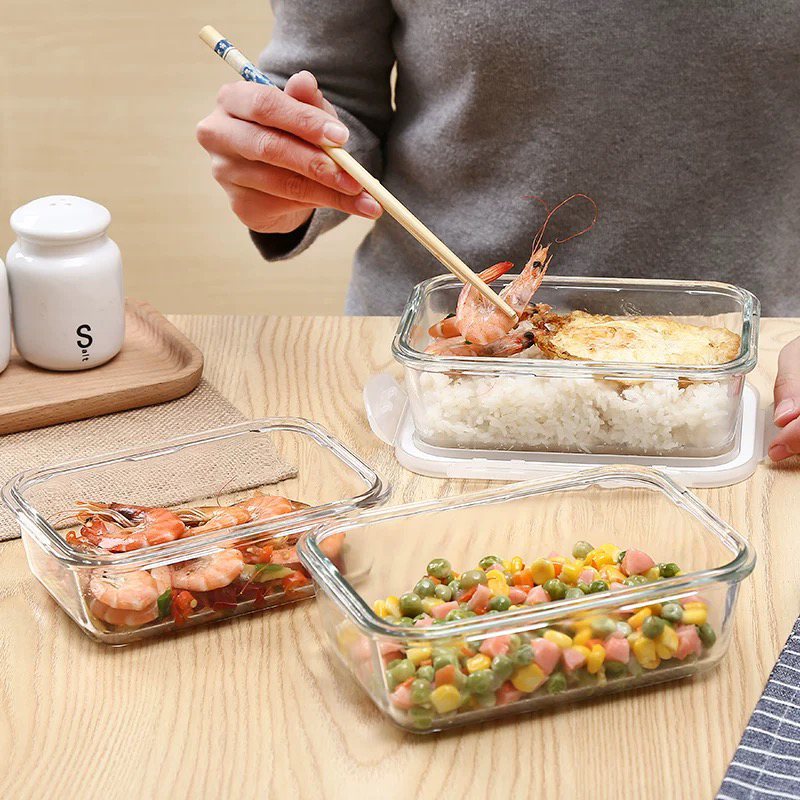 高硼硅玻璃带盖保鲜盒饭盒
