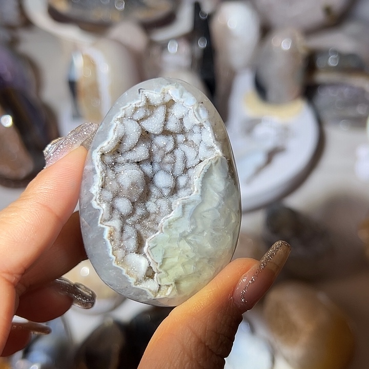 玛瑙/玉髓无未镶嵌虹*奶奶灰龙蛋